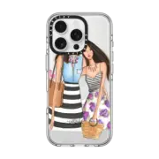 iPhone 16 Pro Clear Case MagSafe Compatible Mother's Day (Brunette Fashion Illustration Transparent Case)