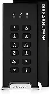 iStorage diskAshur M2 1TB - PIN authenticated, Hardware encrypted USB 3.2 Portable SSD - Ultra-Fast - FIPS Compliant - Rugged & Portable