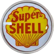 Super SHELL Bar Lighting Wall Sign Light Button White
