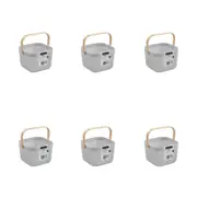 6PK Boxsweden Mesh Plastic Basket Wood Handle Small 20x20x15cm Assorted