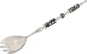 GlassOfVenice Italian Murano Glass Salad Fork - Black Millefiori