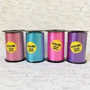 4 Rolls 3/8" x 250 yd Curling Ribbon Pink Hollywood Ribbon Tries Made In USA P-2