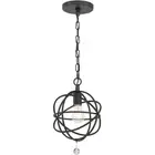 Crystorama 9220-BK Solaris 1 Light 9 inch Black Mini Pendant Ceiling Light