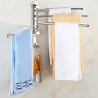 4 Rods Stainless Steel Wall Rotation Towel Storage Rack Shelf Holder Bar Bath AU