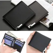 Men's Short Bifold Clutch Leather Wallet Thin Photo Holder Card Pack Fashion