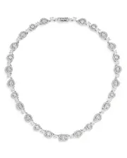 Nadri Radiant Cubic Zirconia Halo Collar Necklace in Rhodium Plated, 16