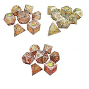 [Imaginary Adventures] Sharp Gilded Tesseract 7 Dice Set - White
