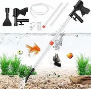 Mumoo Bear Fish Tank Gravel Cleaner,Newly Upgraded Fish Tank Water Changer with Air Pressure Button Long Nozzle Water Flow Controller for Fish Tank Cleaning Gravel and Sand