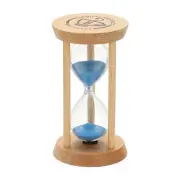 1Pcs 3 Minutes Sand Timer, Wooden Sand Watch for Home, Blue
