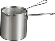 FIXOSHEE 1Set Household Stainless Steel Frying Pot Deep Fryer with Fry Basket for Efficient Cooking for Breakfast Food Preparation