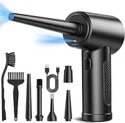 Compressed Air Duster, 3 Gear to 51000RPM Cordless Electric 6000mAh Rechargeable Blower with LED Light for Laptop Computer Keyboard Cleaning Pet Hair Crumb Replaces Can