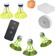Single Training Badminton, Single-Player Rebound Trainer Lighted for Badminton, Remote Control Badminton Set with Elastic Rope, Easy Installation Trainer Aid for Home