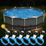 Solar Pool Lights 6 Pack Outdoor Lights for Framed Above Ground Pools, Waterp...