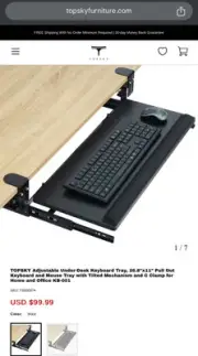 Topsky Adjustable Under-desk Keyboard Tray (Rustic Brown)