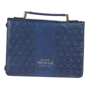 Women's Fashion Bible Cover I Know The Plans Jeremiah 29:11, Blue/Gold Large