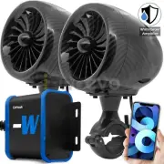 Waterproof Amp Bluetooth ATV 4 Wheeler Stereo Speakers Audio System FM Radio USB
