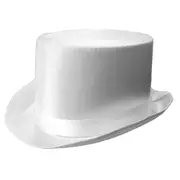 White Satin Top Hat Victorian Gentleman Races Wedding
