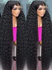 30 Inch Deep Wave 13x4 13x6 360 HD Lace Frontal Wig Transparent Human Hair Wigs