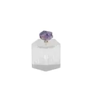 Sagebrook 13311-14 5-Sided Geode Crystal jewelry Box Purple