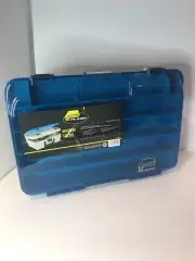 PLANO Two-Tier Magnum XL Satchel Tackle Box Beige / Blue USA Made