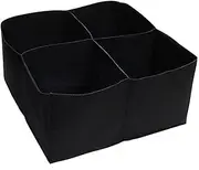JIUJ Rectangular Raised Beds for Garden Grow Bed Large Planting Bag Raised Planter Container Square Divided Garden Bed 4 Grids Fabric Grow Bags for Multi Vegetables Flowers Garden Black 2mm thick