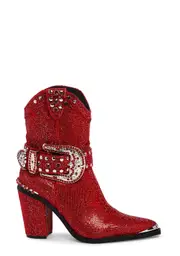 [Club Exx] Sharp Sheriff Shine Cowboy Boots - Red