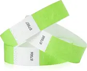 500 WristCo Neon Green Tyvek Wristbands for Events - Tamper-Proof Design & Fluorescent Color Prevent Reuse Premium-Grade Bracelets for Hospital & Medical ID, Party & VIP Identification