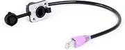 CAT5 8P8C RJ45 Cable Male to Female D-Type Panel Mount Ethernet Network 8 Pin Straight Extension Indoor Cable(Purple,10M)