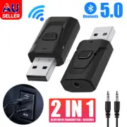 2in1 USB Bluetooth5.0 Transmitter Receiver Audio Adapter AUX 3.5mm TV PC Speaker