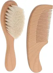 GREENADSCAPE Bath Brush Set Grooming Kit Scalp Brush Head Scrubber Soft Bristles Newborn Hair Comb Wood Handle