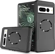 Wulibox Professional Design for Google Pixel 7 Pro Case, Compatible with MagSafe, Fits Wireless Charge, Drop Protection, Dustproof, Hard PC & Soft TPU Case for Men Women (Black)