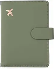 [Melsbrinna] Premium Leather Passport Holder Covers Case, Waterproof RFID Blocking Travel Wallet Passport Holder with Pen Holder, Cute Passport Book for Women/Men