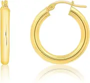 Solid 14k Gold Hoop Earrings for Women | 14k Yellow Gold or White Gold Hoop Earrings | 14k Real Gold Earrings with Click Tops | Small to Large (0.75, 1.2, 1 Inch) Gold Hoop Earrings by MAX + STONE
