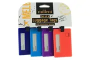 4PK Milleni Travel Luggage Tags Address Name 0.5 x 5.5 x 8.5 cm - Multicolor