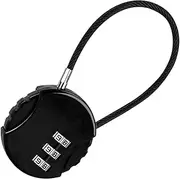 [Generic] Pad Locks with Code | Round Shape Locker Combo Lock | 3 Digit Metal Backpack Lock, Travel Luggage Accessories for Kids Adults