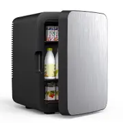 ADVWIN Black Mini Fridge for Bedroom - Portable 10L Electric Plug In Cooler for Food, Drinks, Beauty & Makeup, Portable Compact