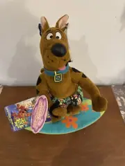 Vintage Scooby Doo Plush with Surf Board 1999 by Applause 12"