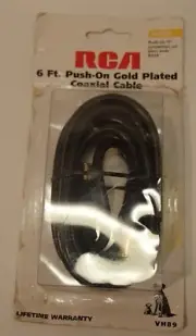 RCA VH89 6' Push-on Gold Plated Coaxial Cable RG59 Video Cord TV/VCR