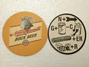 Narragansett Brewery Bock Beer Rebus Puzzle Coaster Ram Rhode Island Rare