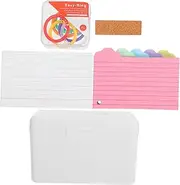 ROMISBABA Business Card Index Card Organizer Box Plastic Storage Case for Office Flashcard Holder Memo Cards Container Recipe Card Box Cards Set