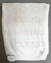 Bonnie Mob Bonnie Baby London White Knit Pointelle Shawl Milk OS New with Tags