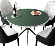 PU Tablecloths Desk Table Mat Tablecovers Round Table Covers Double-Sided Multifunction Waterproof Durable Green + Grey Round Diameter 60CM
