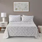 Oversized Cotton Flannel 4-Piece Black Snowflakes Cotton Full Sheet Set