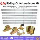 Sliding Gate Hardware Kit Track Wheels Stopper Roller Guide Opener Accessories