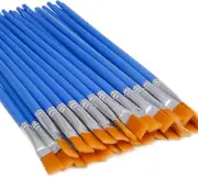 30 Pcs Flat Paint Brushes, Small Brush Bulk for Detail Painting