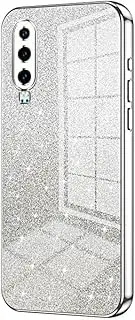 Phone Protection Compatible with Huawei P30 Case,Clear Glitter Electroplating Hybrid Protective Phone Cover,Slim Transparent Anti-Scratch Shock Absorption TPU Bumper Case Compatible with P30 phone acc
