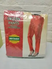 Sequin Red Pants Adult Standard Costume Halloween Up To Size 8