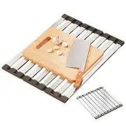 Dish Rack Drying Drainer Stainless Steel Over Sink Rack Foldable Dish Drainer for Kitchen