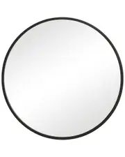Hewson Matte Black 43" Round Mirror