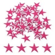 5Star Iron Patches Embroidered Sew Patch Appliques Rose Red 50pcs